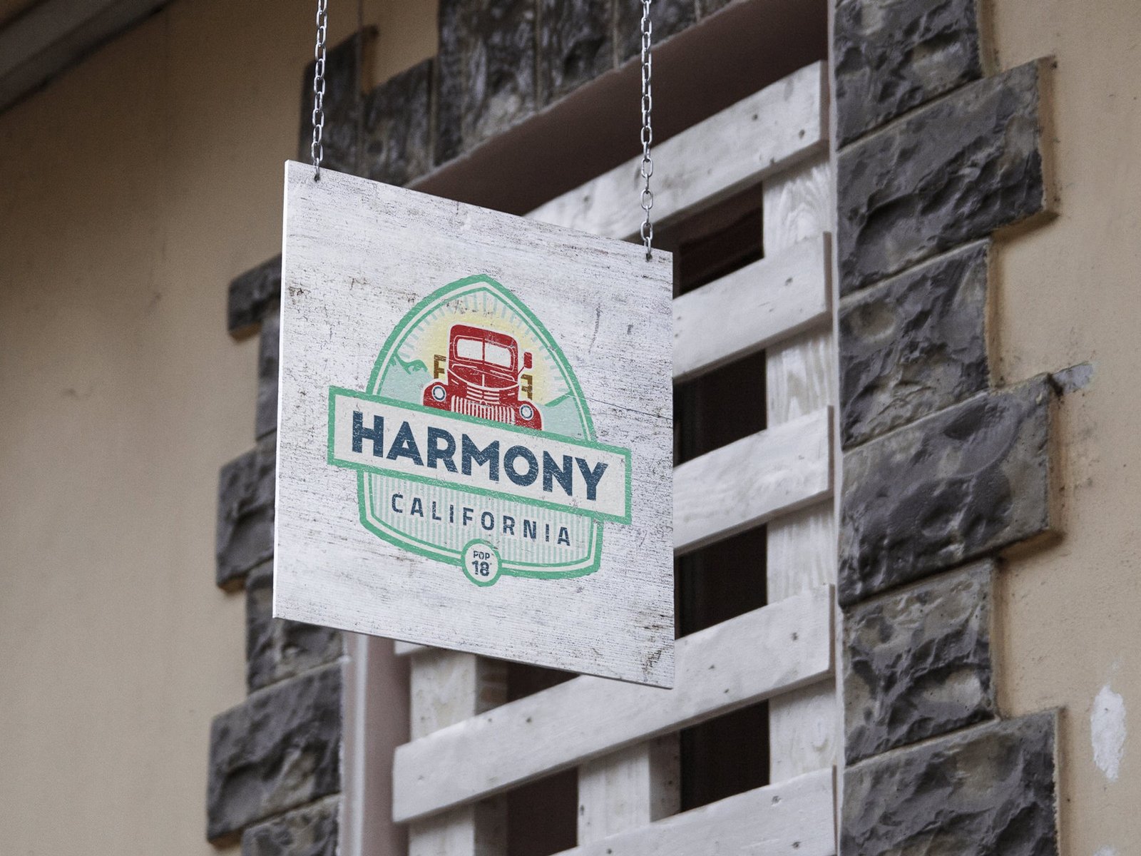 Harmony city branding logo design outdoor signage Central Coast of California