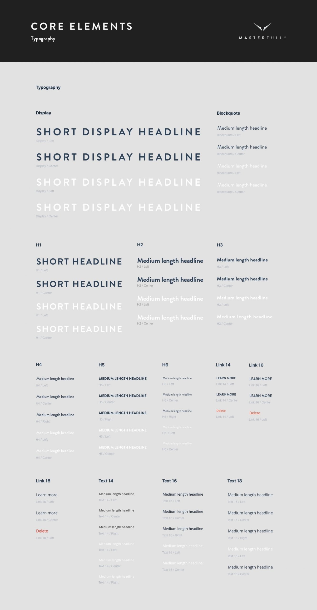 UI style guide - Typography